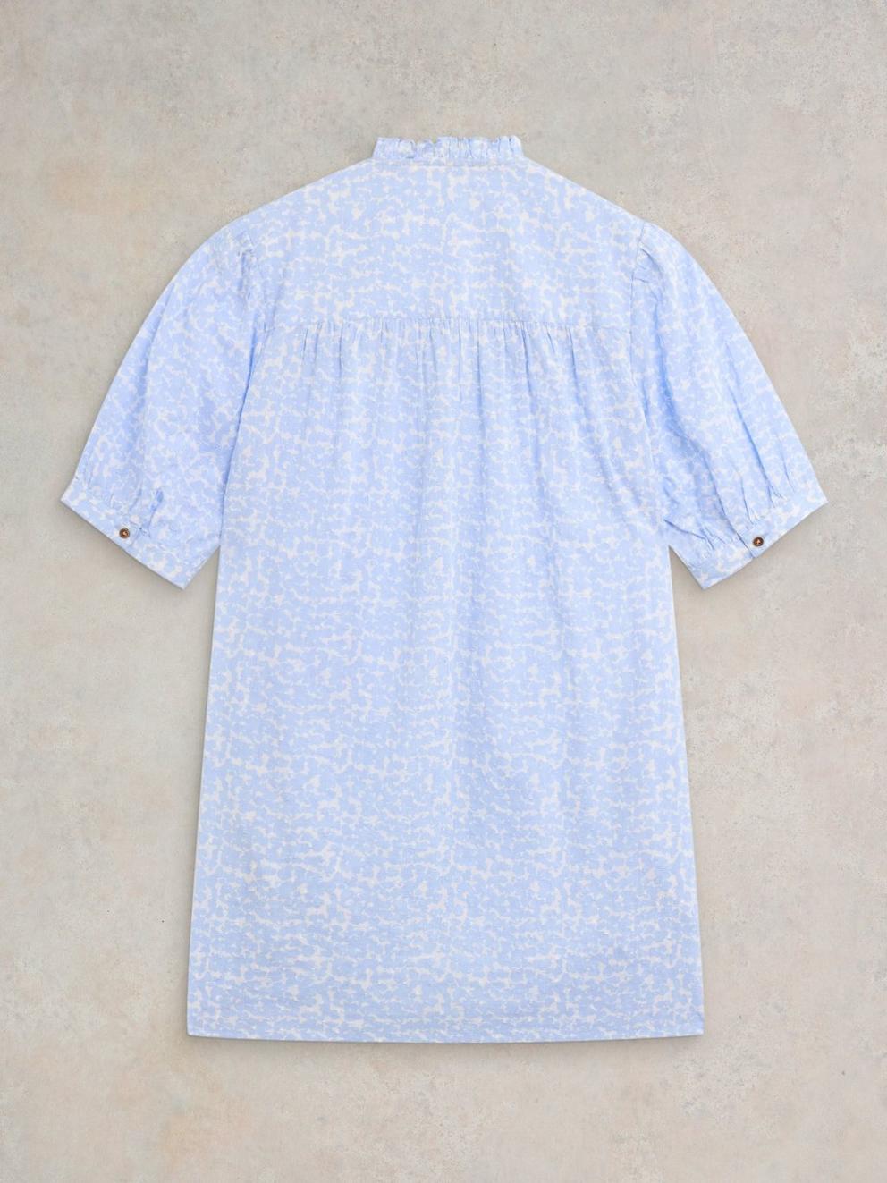 Deeba Cotton Tunic in BLUE PR - FLAT BACK