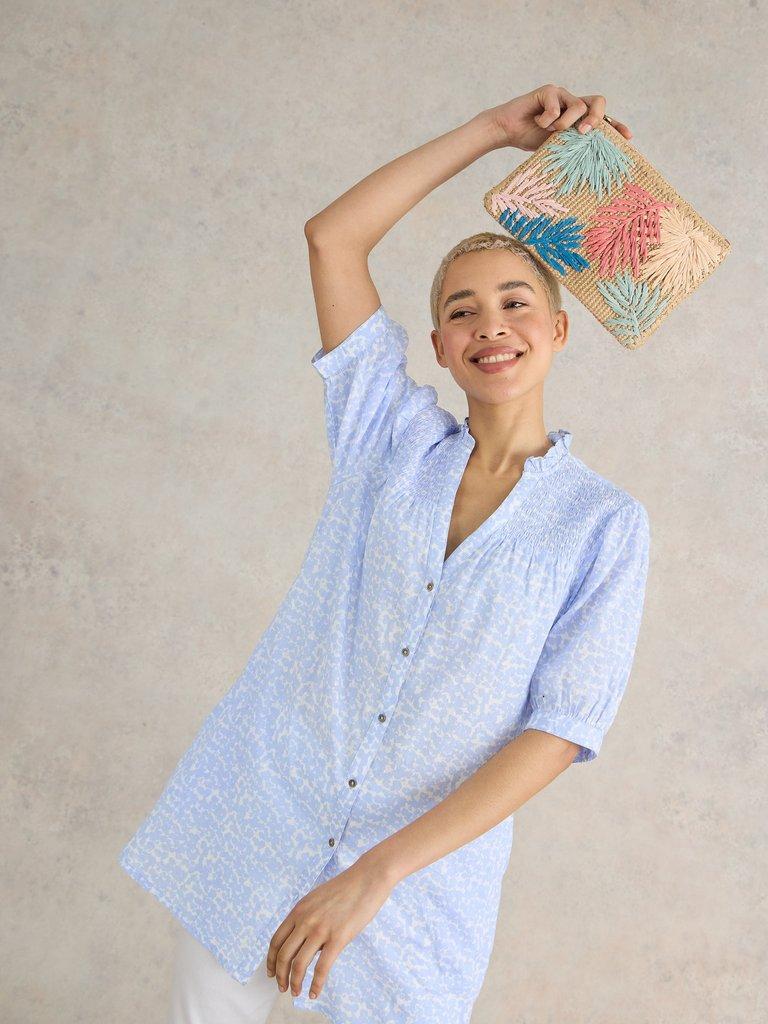 Deeba Cotton Tunic in BLUE PR - LIFESTYLE