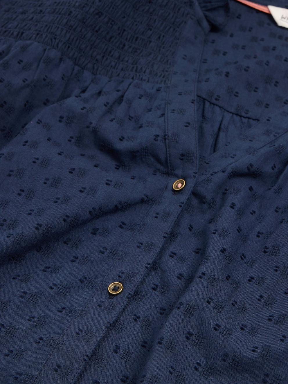 Deeba Cotton Tunic in DARK NAVY - FLAT DETAIL
