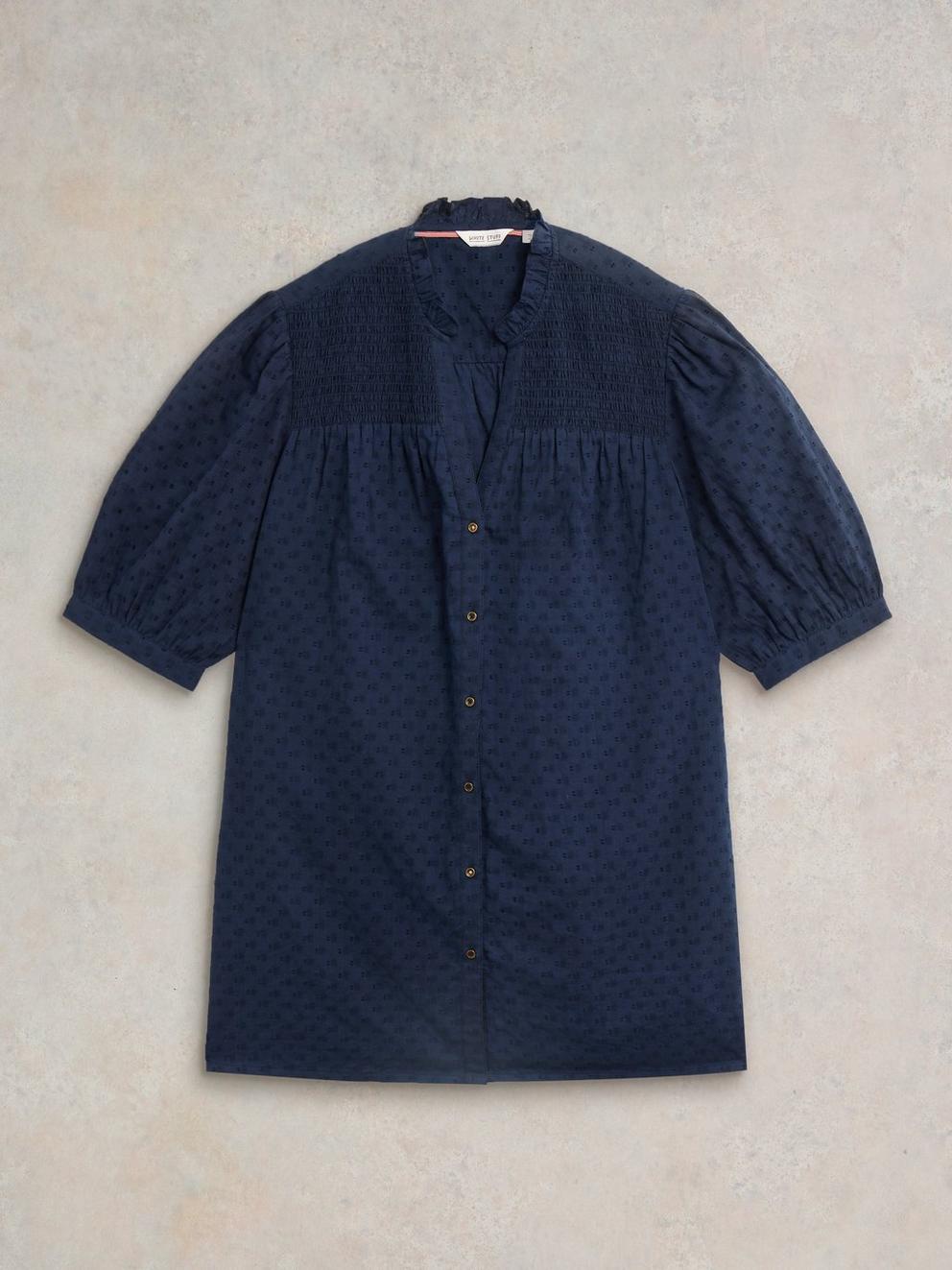 Deeba Cotton Tunic in DARK NAVY - FLAT FRONT