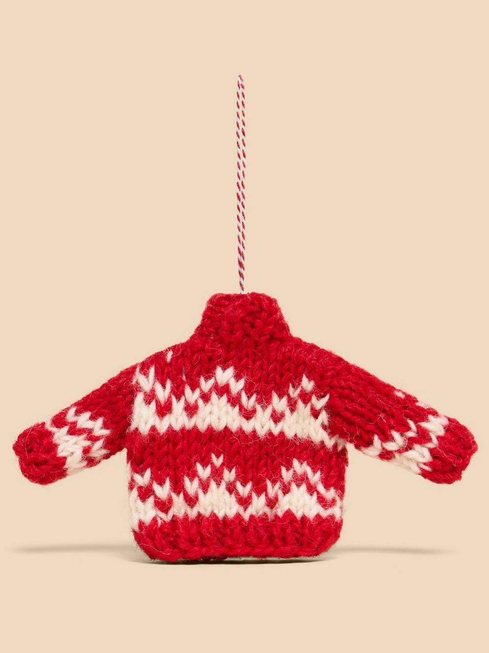 Fairisle Jumper Hanging Dec in RED MLT - FLAT BACK