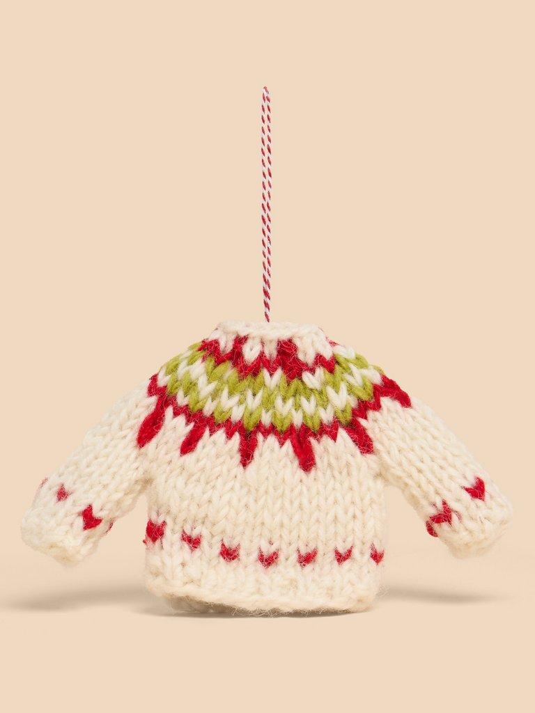 Fairisle Jumper Hanging Dec in WHITE MLT - FLAT BACK
