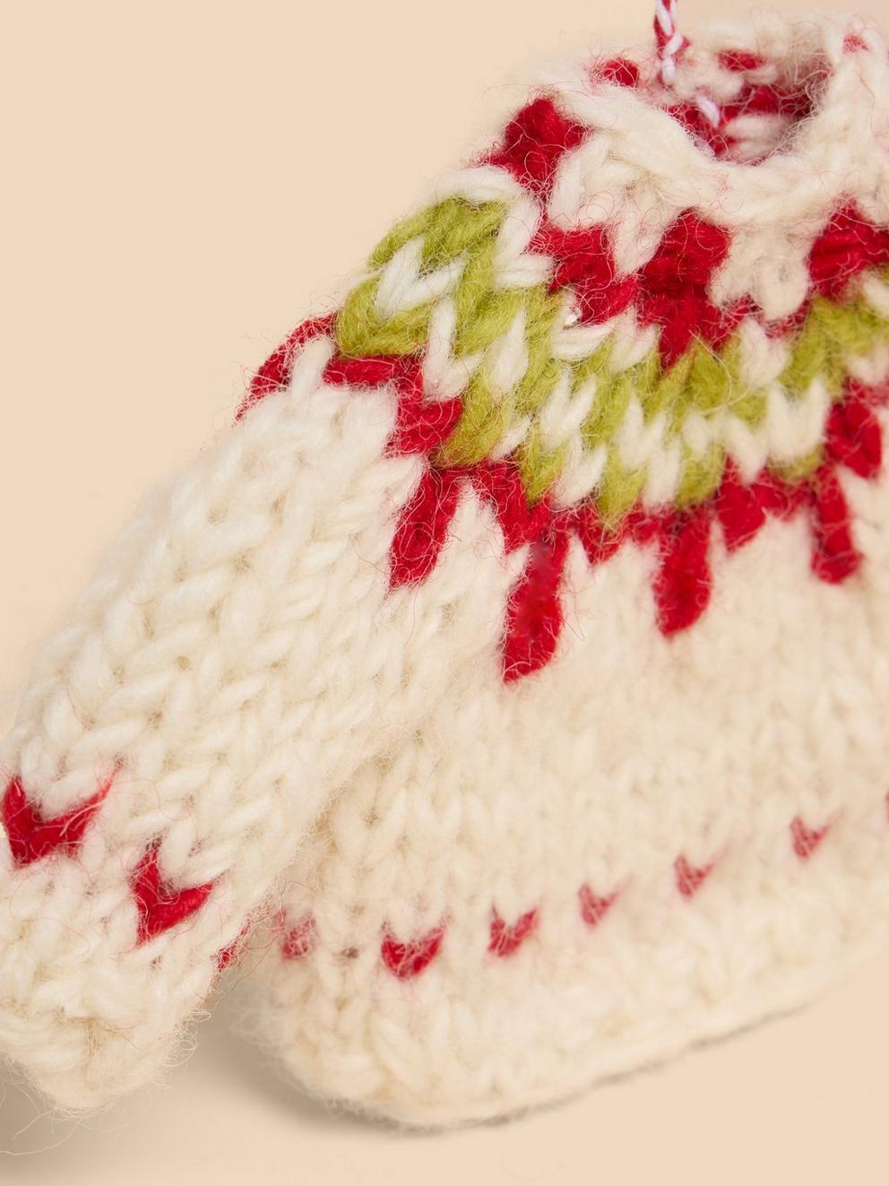 Fairisle Jumper Hanging Dec in WHITE MLT - FLAT DETAIL