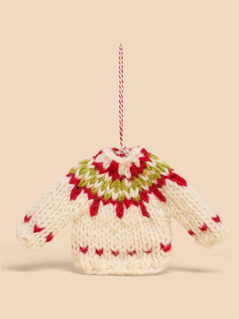 Fairisle Jumper Hanging Dec in WHITE MLT - FLAT FRONT