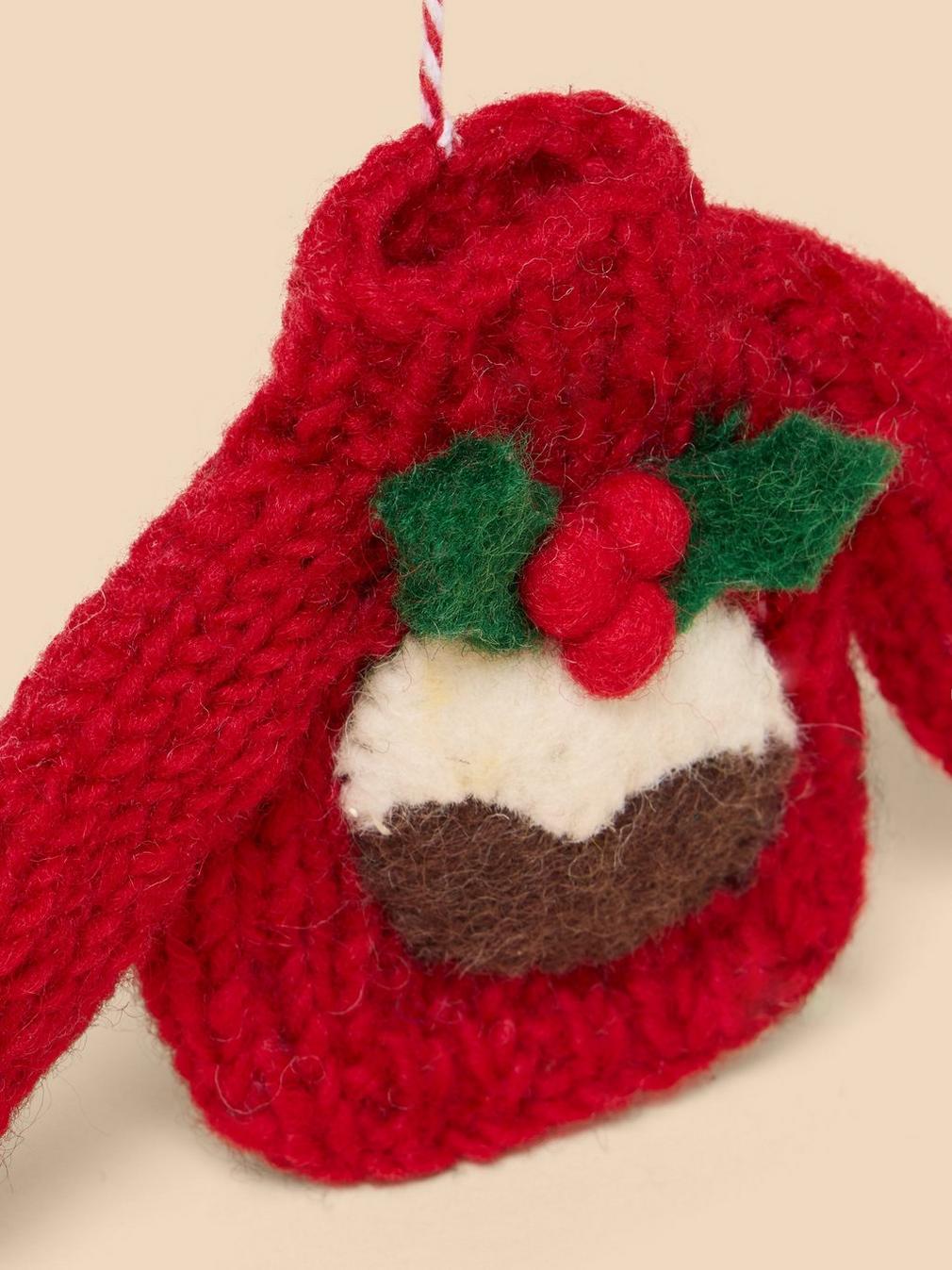 Pudding Jumper Hanging Dec in RED MLT - FLAT DETAIL