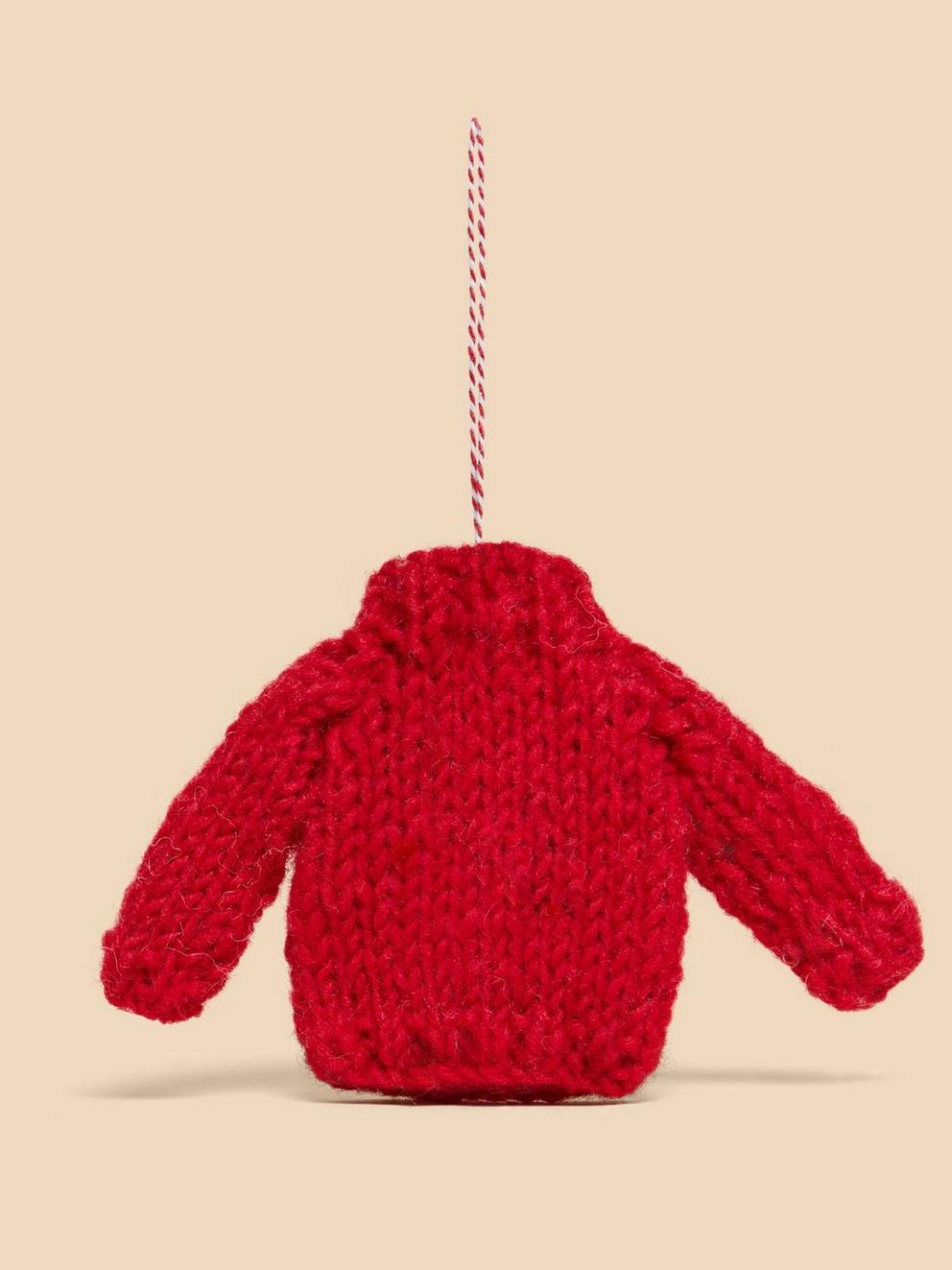 Xmas Tree Jumper Hanging Dec in RED MLT - FLAT BACK