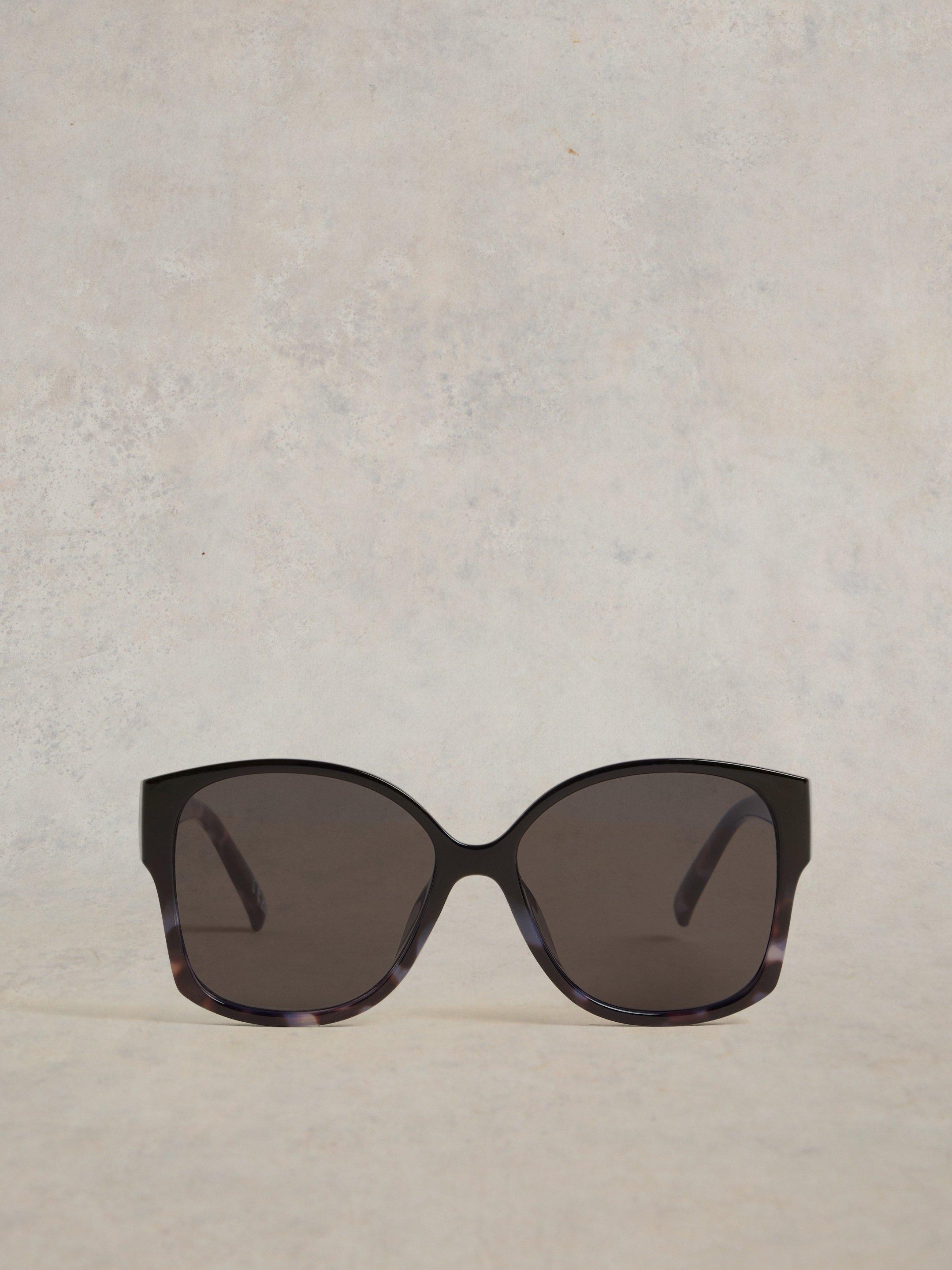 Dee Angled Cateye Sunglasses in BLK MLT - FLAT BACK
