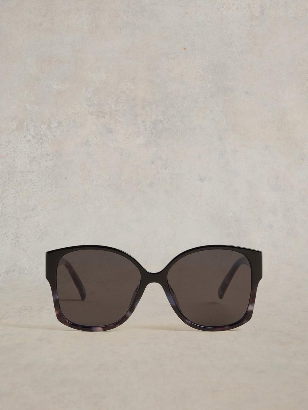 Dee Angled Cateye Sunglasses in BLK MLT - FLAT BACK