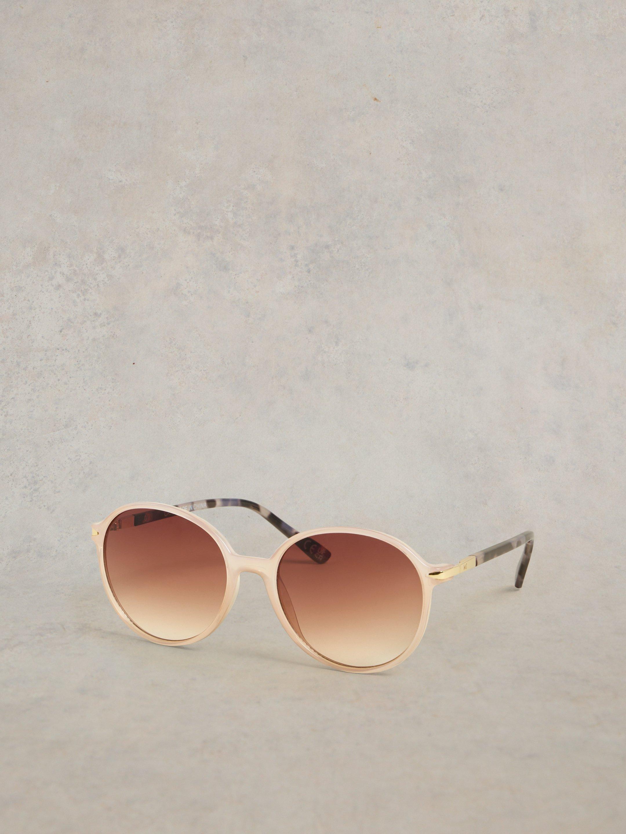 Ali Preppy Round Sunglasses in NATURAL MULTI White Stuff