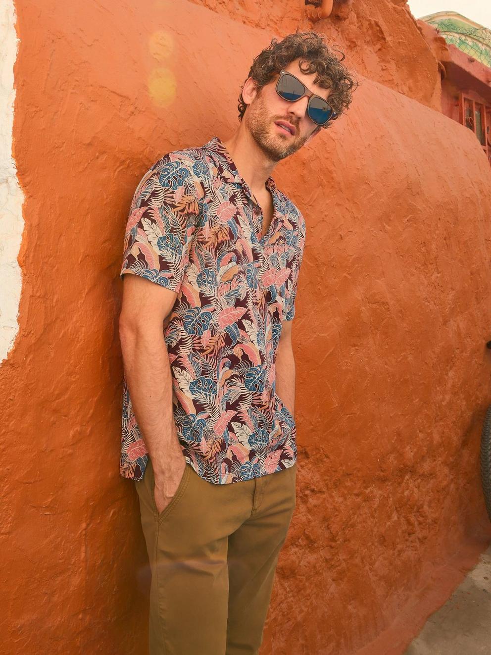 Floral Printed Polo in PLUM PR - MIXED