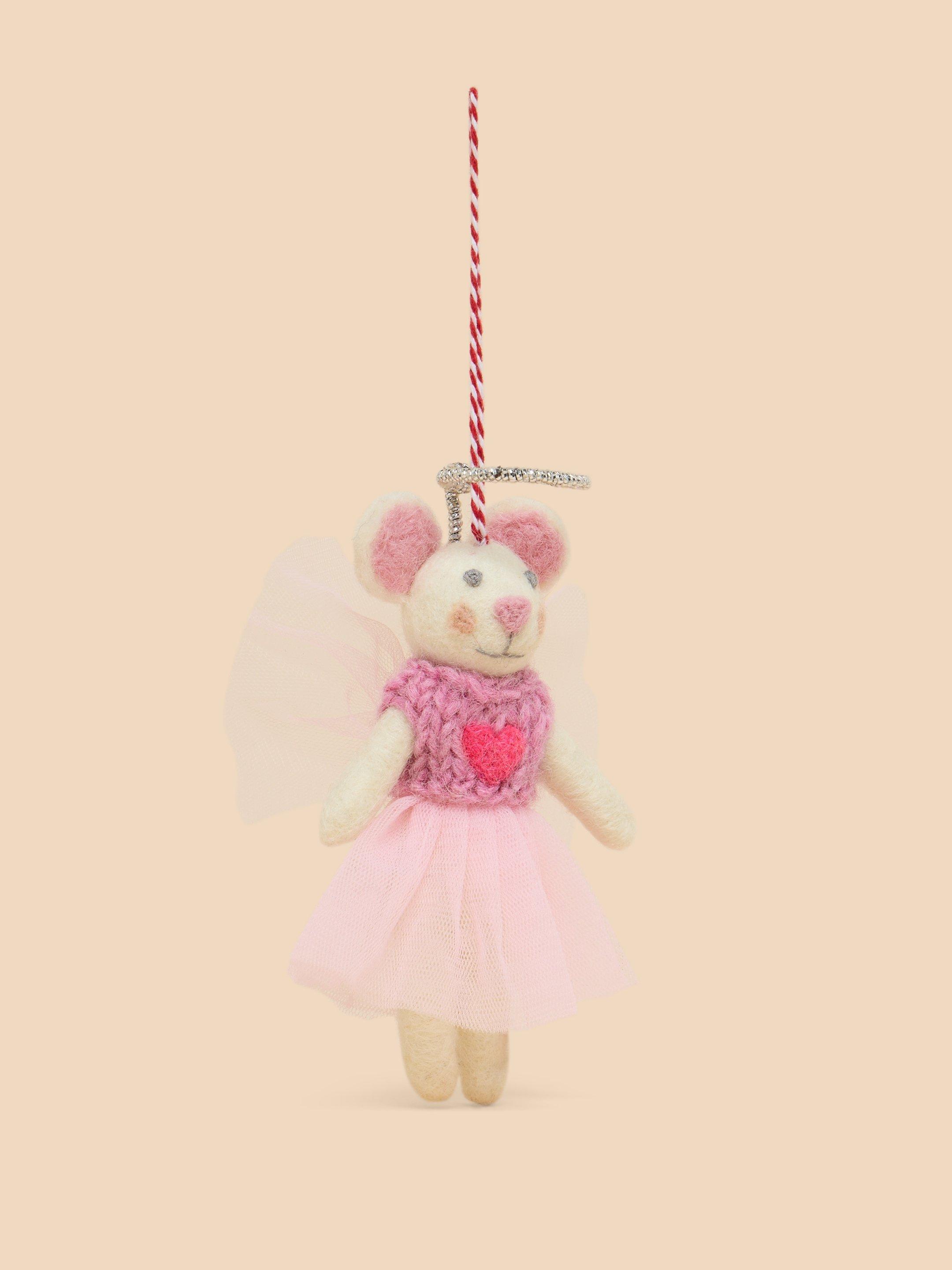 Flying Fairy Mouse Hanging Dec in PINK MLT - FLAT FRONT