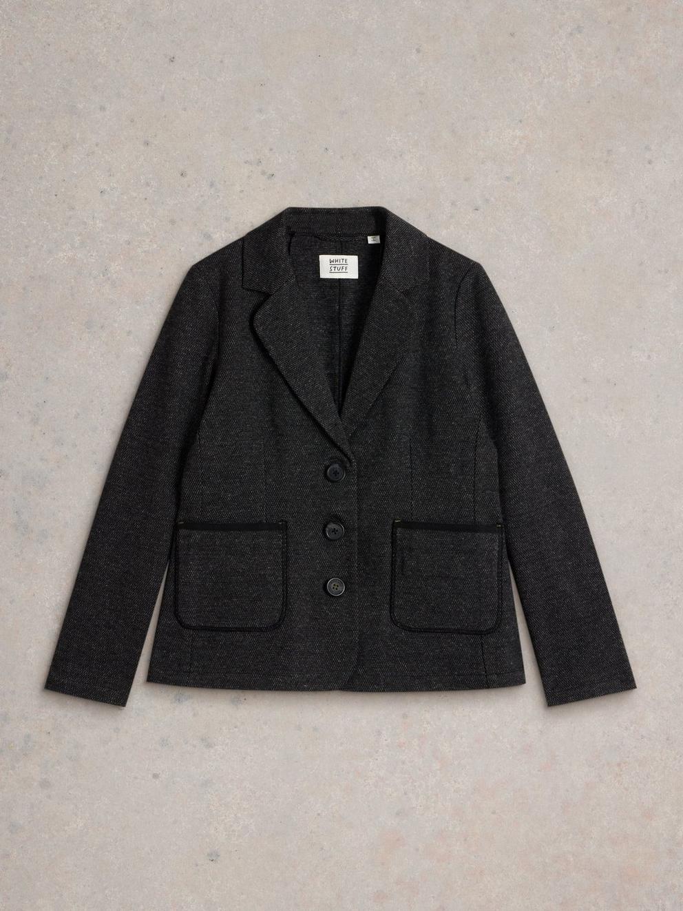 Olivia Textured Blazer in GREY MLT - FLAT FRONT