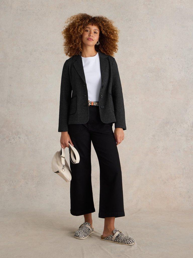 Olivia Textured Blazer in GREY MLT - MODEL FRONT