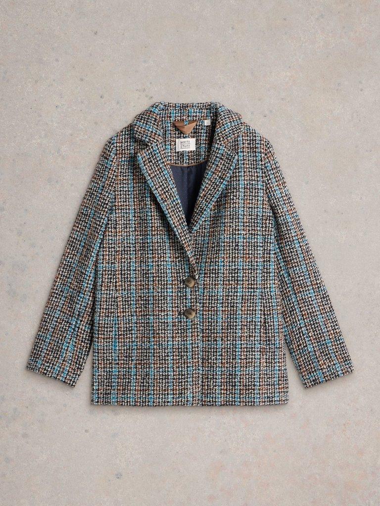 Aspen Check Jacket in GREY MLT - FLAT FRONT