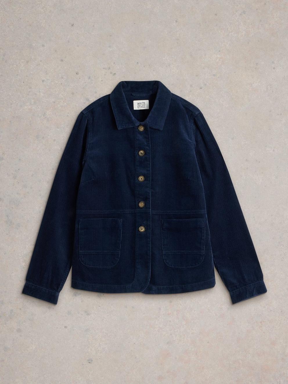 Carrie Corduroy Jacket in DARK NAVY - FLAT FRONT