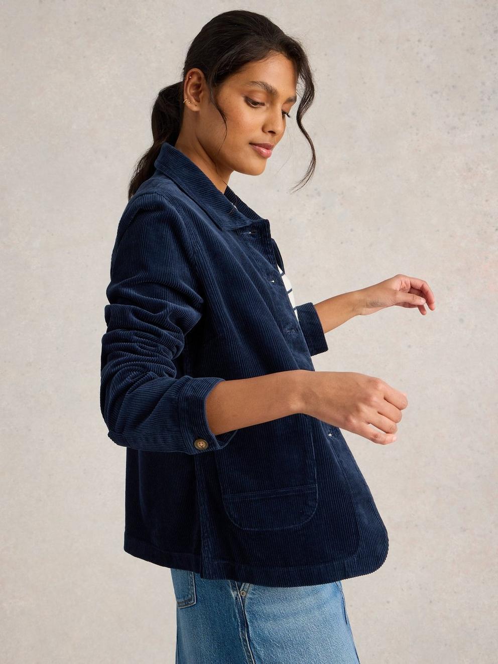 Carrie Corduroy Jacket in DARK NAVY - LIFESTYLE