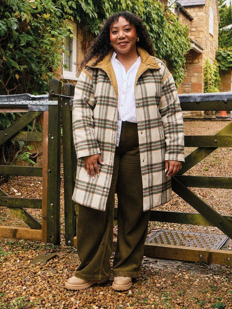 Marlowe Reversible Check Coat in IVORY MLT - MIXED