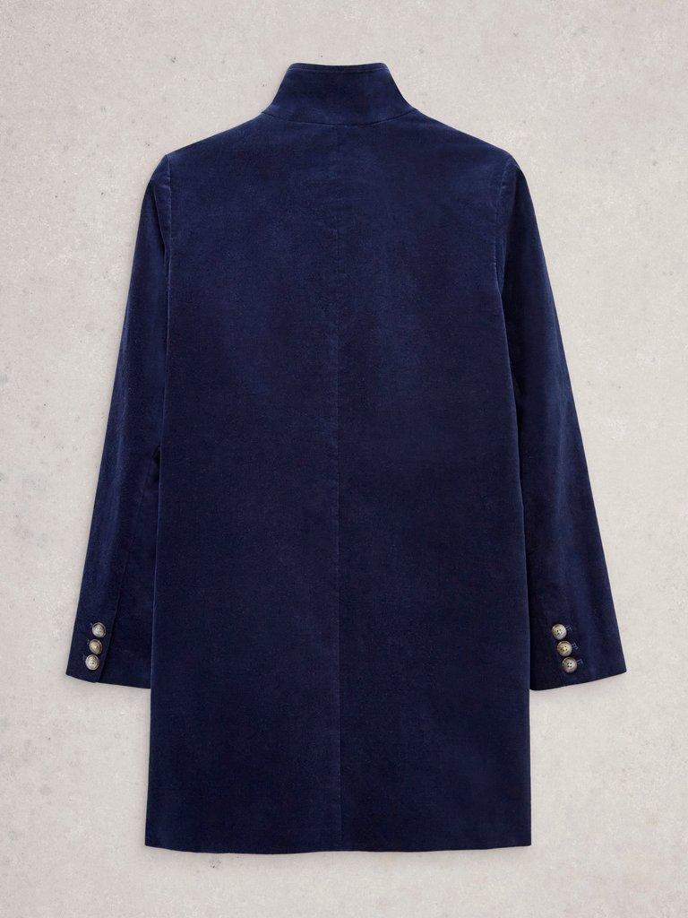Karla Velvet Coat in DARK NAVY - FLAT BACK