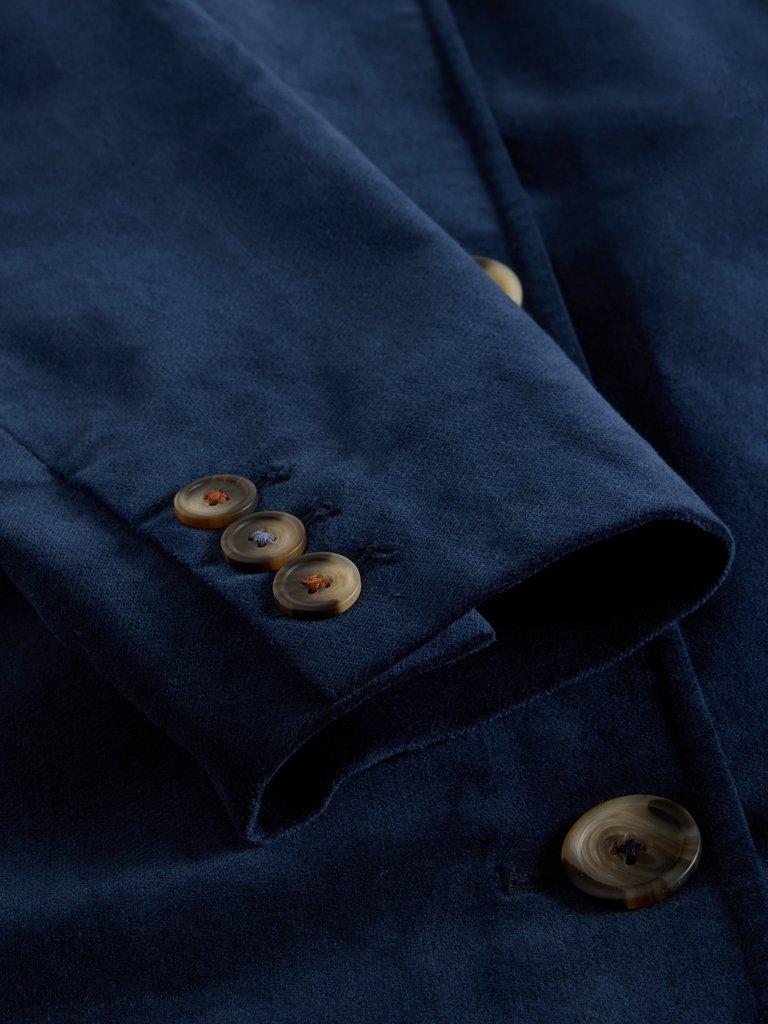 Karla Velvet Coat in DARK NAVY - FLAT DETAIL