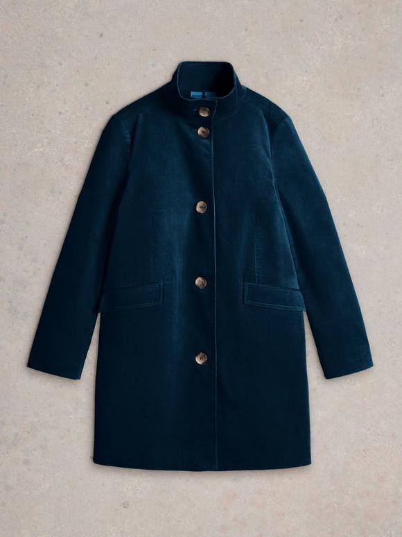 Karla Smart Velvet Coat in DK TEAL | White Stuff US