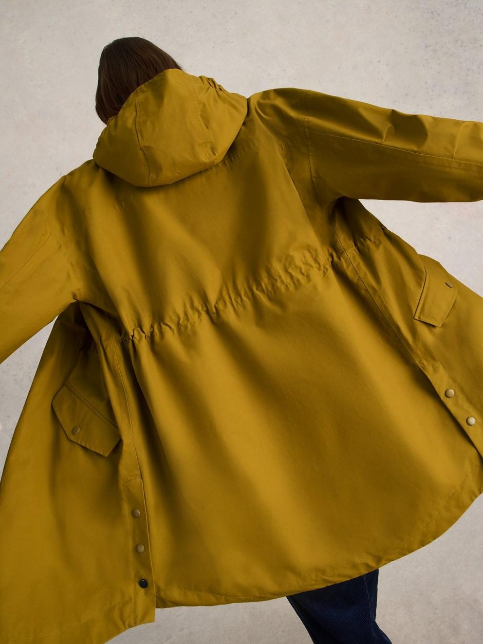 Winnie Waterproof Coat in DK CHART - MODEL BACK
