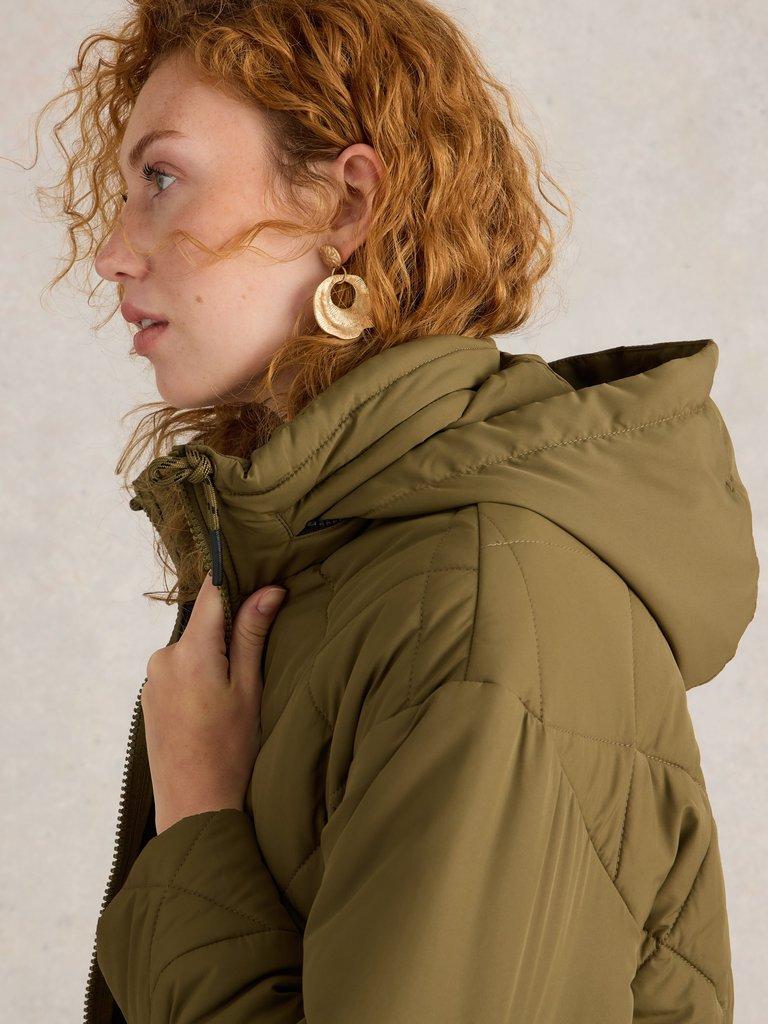 Lorena Quilted Coat in KHAKI GRN - LIFESTYLE