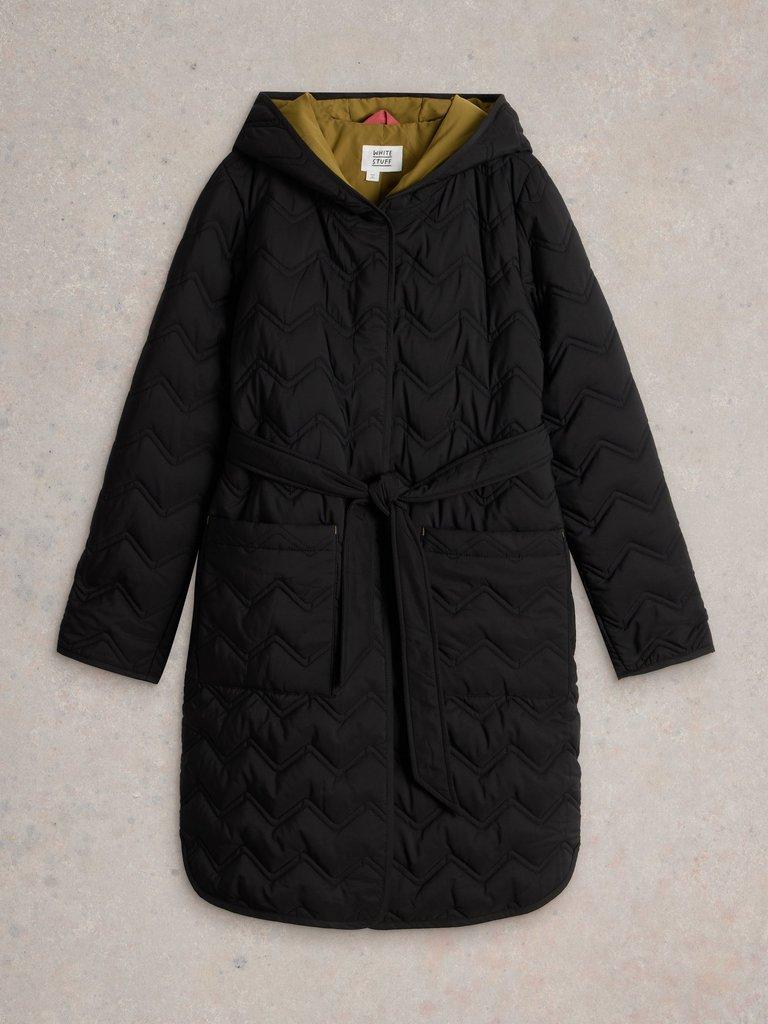 Arlet Quilted Coat in PURE BLK - FLAT FRONT