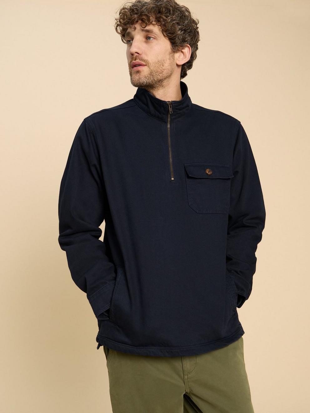 McCarthy Funnel Neck in DARK NAVY - LIFESTYLE