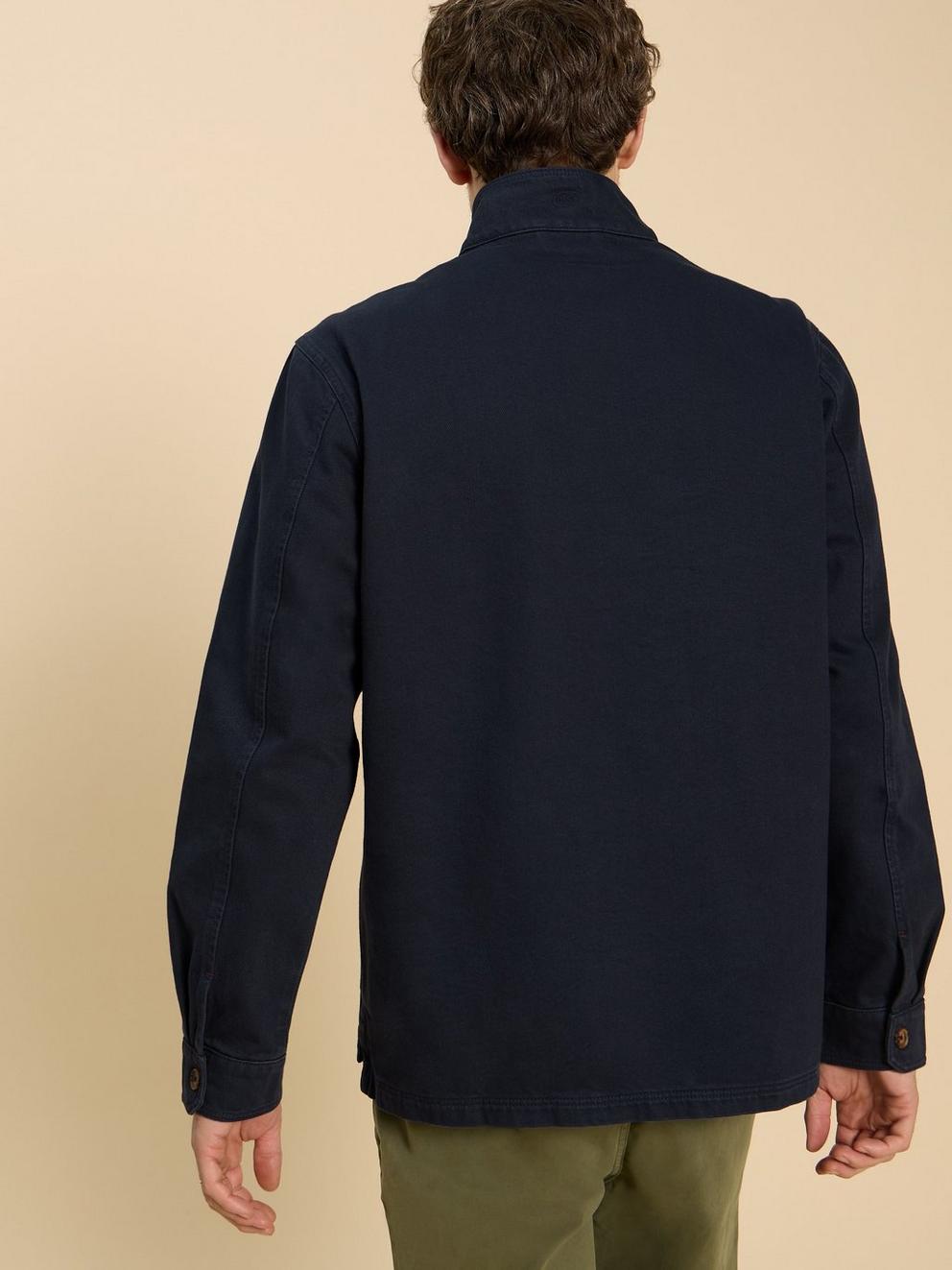 McCarthy Funnel Neck in DARK NAVY - MODEL BACK