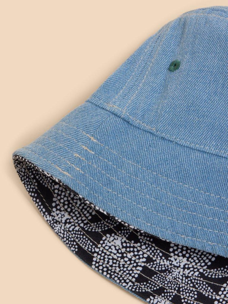 Reversible Bucket Hat in BLK MLT - FLAT DETAIL
