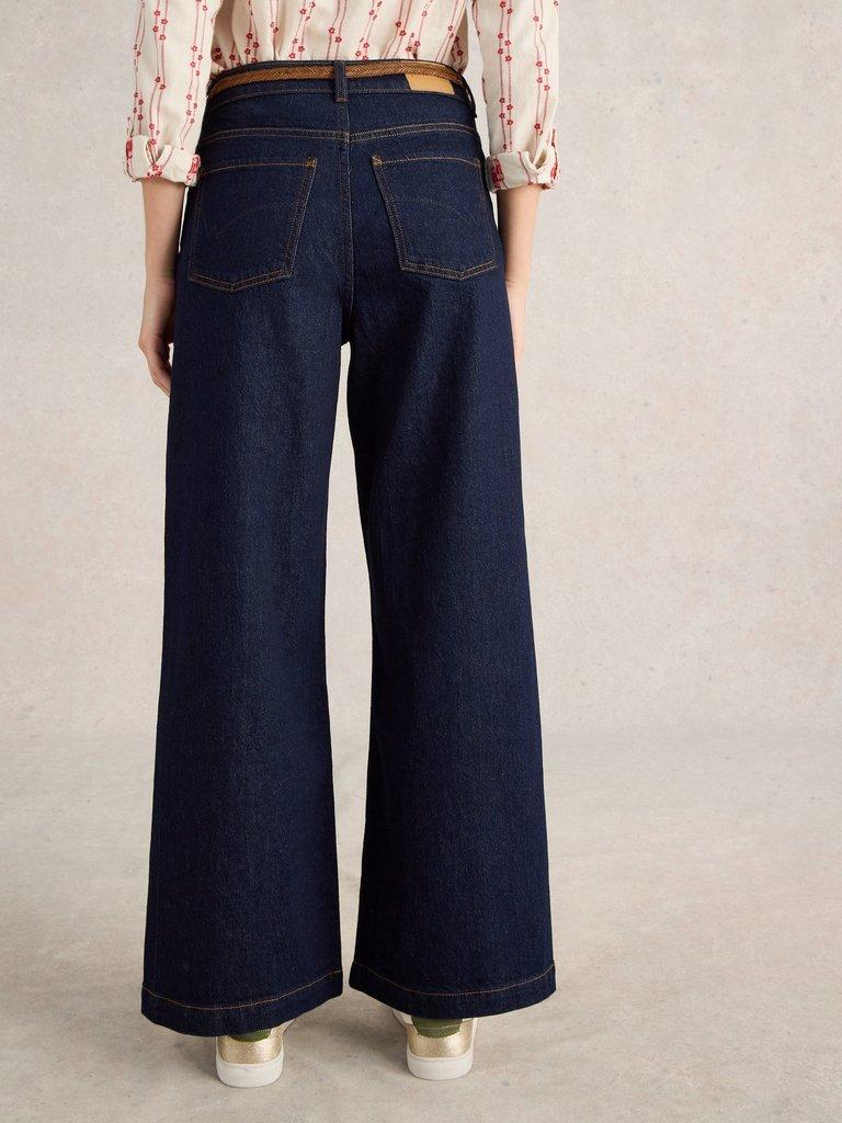 Ayla Wide Leg Jean in DK DENIM - MODEL BACK