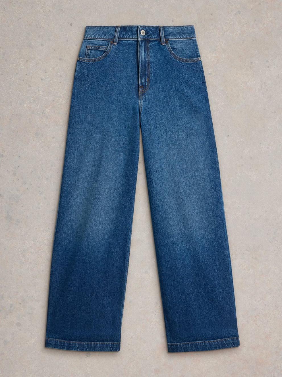 Ayla Wide Leg Jean in MID DENIM - FLAT FRONT
