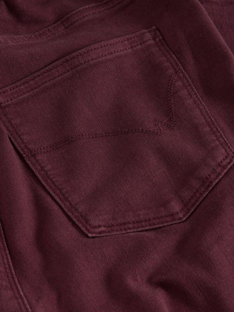 Janey Cotton Mid Rise Jegging in DK PLUM - FLAT DETAIL