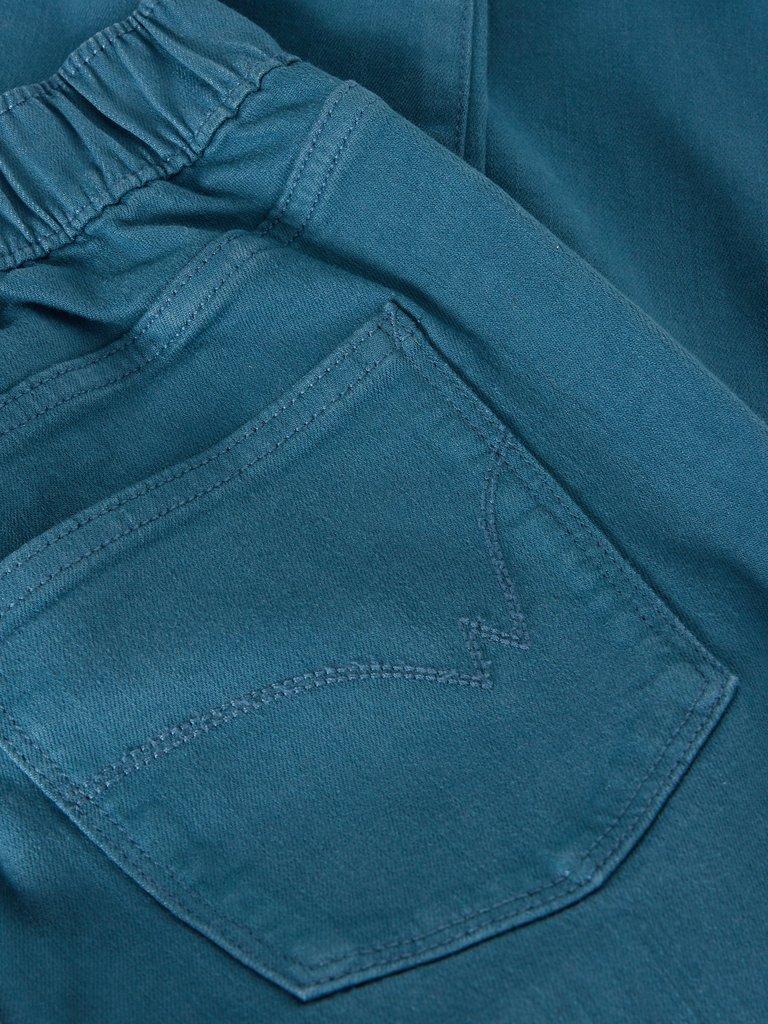 Janey Cotton Mid Rise Jegging in DK TEAL - FLAT DETAIL