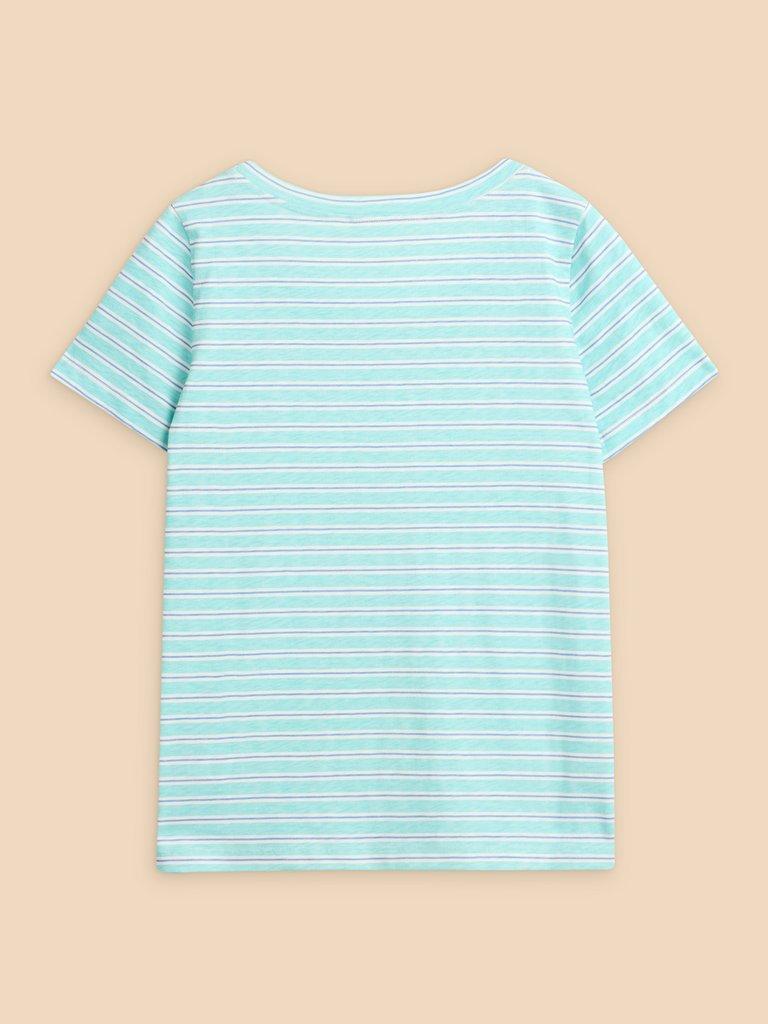 URBAN STRIPE TEE in BLUE MLT - FLAT BACK