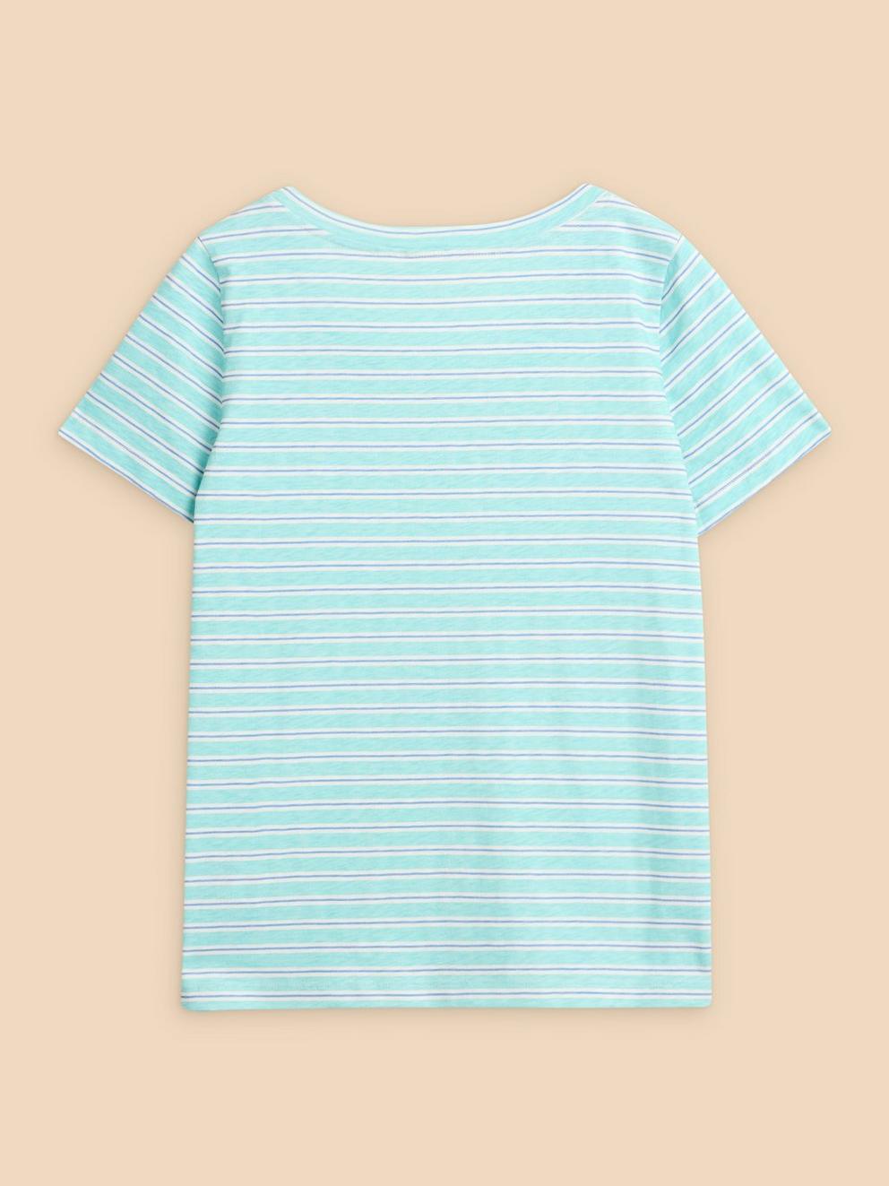 URBAN STRIPE TEE in BLUE MLT - FLAT BACK