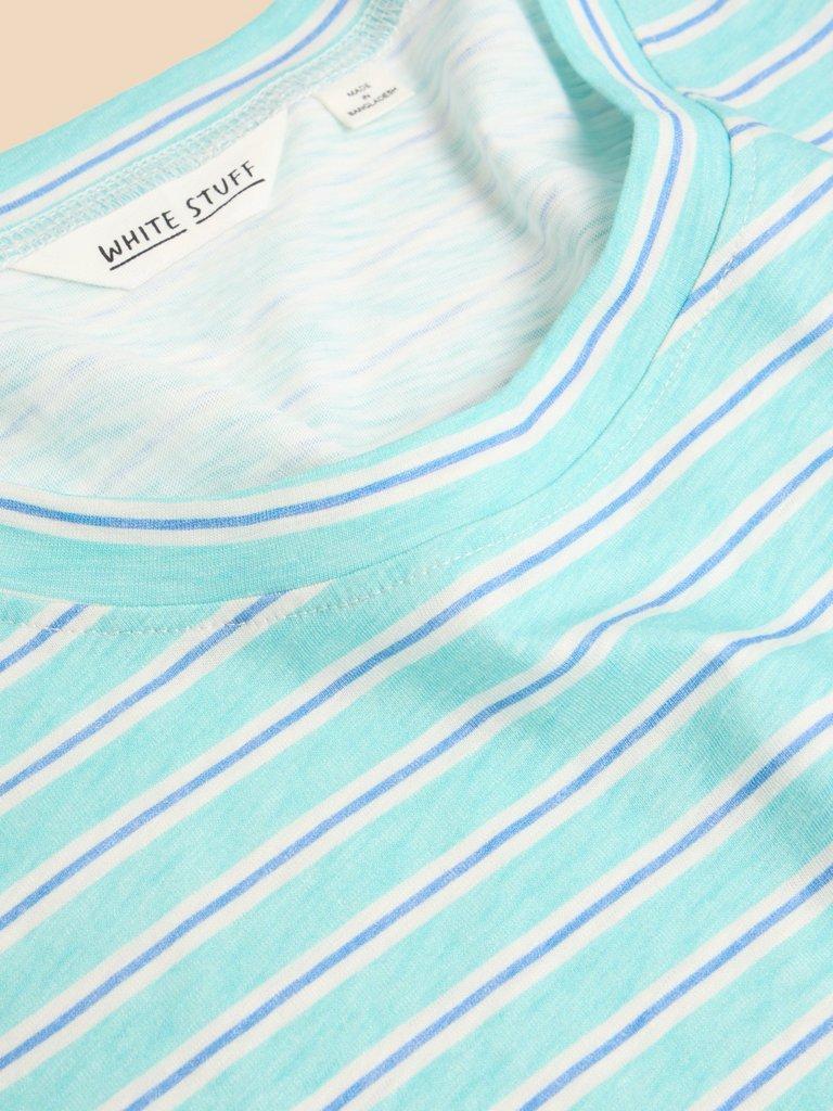 URBAN STRIPE TEE in BLUE MLT - FLAT DETAIL