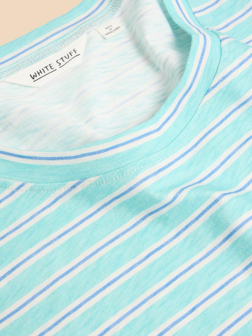URBAN STRIPE TEE in BLUE MLT - FLAT DETAIL