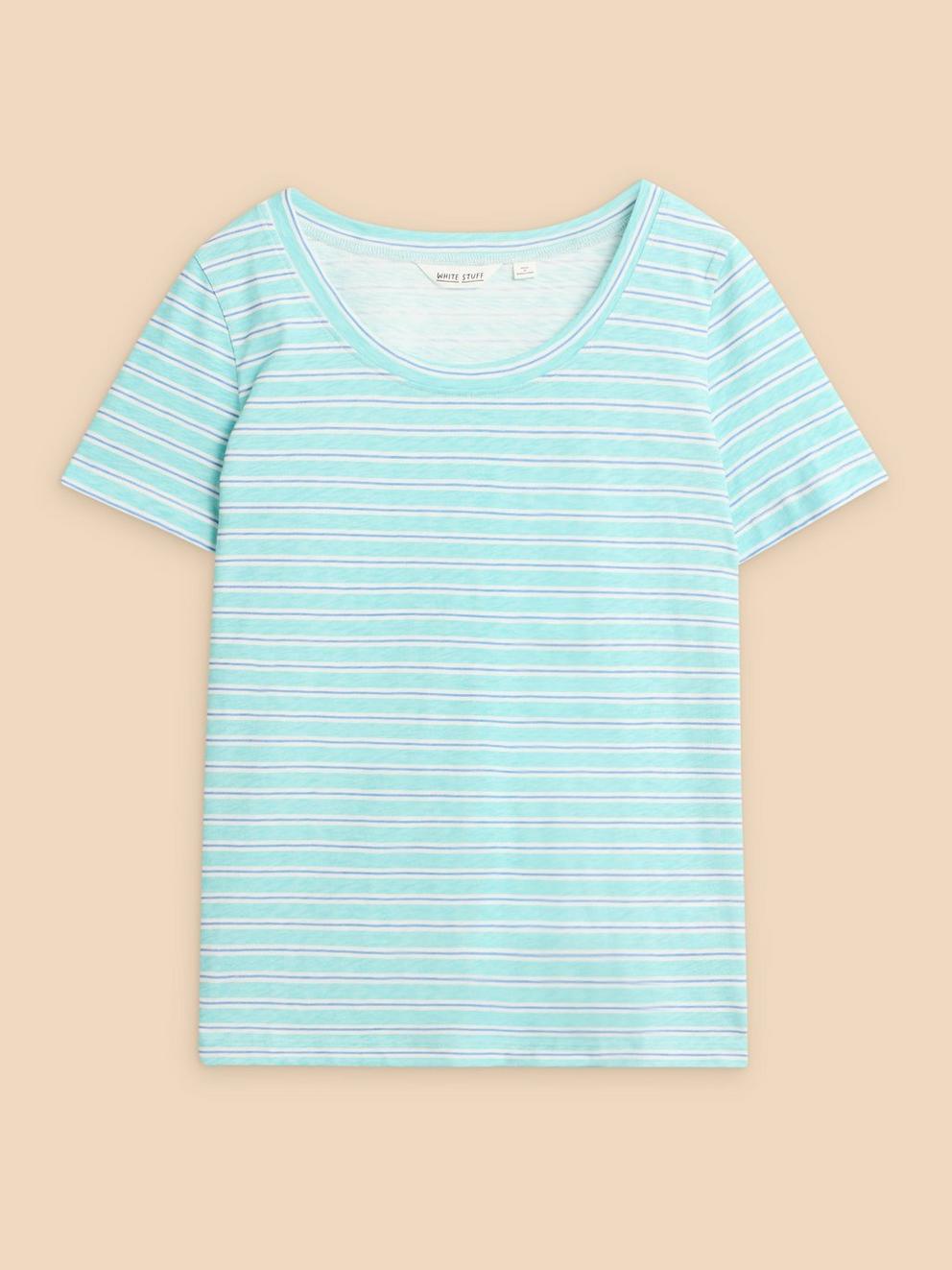 URBAN STRIPE TEE in BLUE MLT - FLAT FRONT