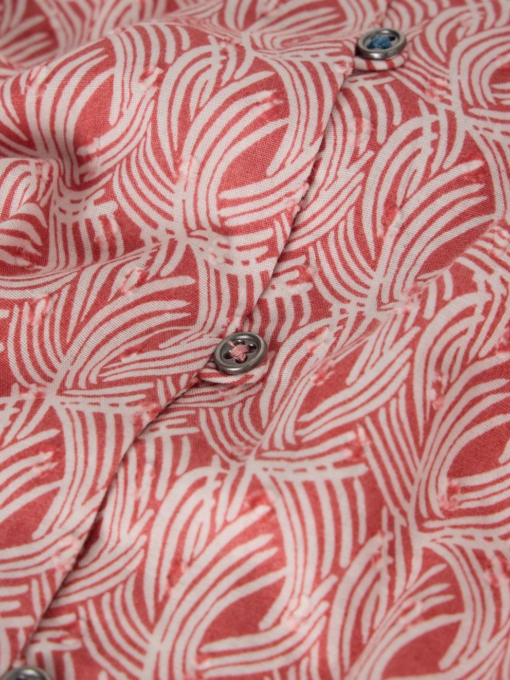 Rae Organic Cotton V Neck Top in PINK MLT - FLAT DETAIL