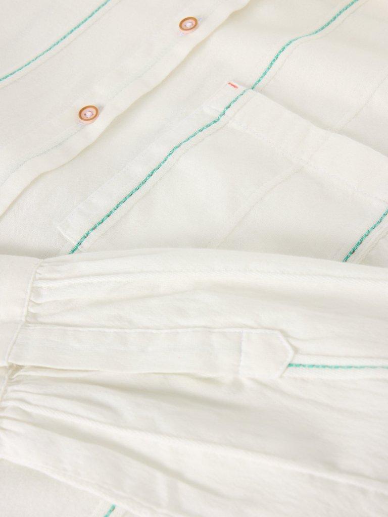 Longline Laurel Cotton Shirt in IVORY MLT - FLAT DETAIL