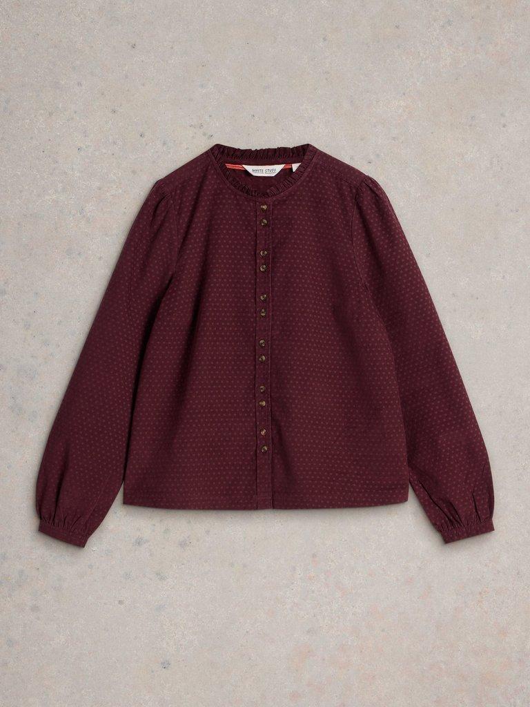 Daria Cord Spot Shirt in MID PLUM - FLAT FRONT