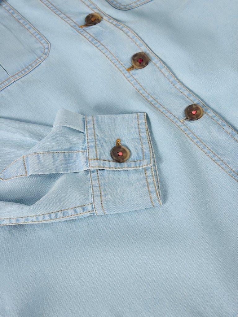 Demi Cargo Shirt in LGT DENIM - FLAT DETAIL