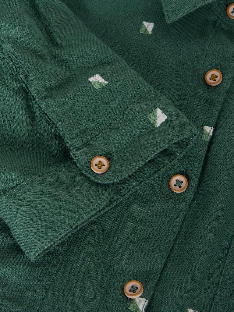 Sophie Organic Shirt in GREEN MLT - FLAT DETAIL