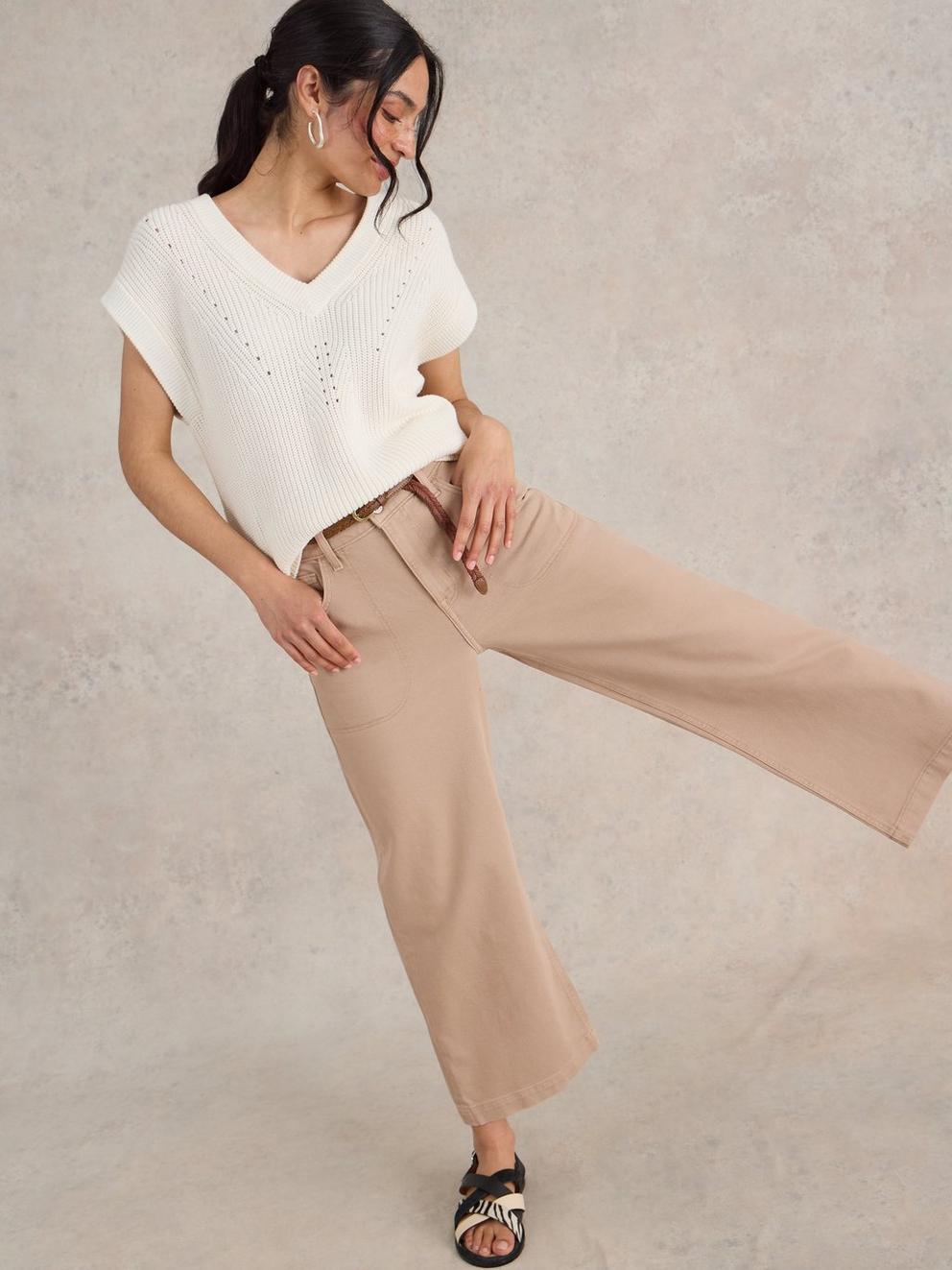 Tia Cropped Wide Leg Jean in DK NAT - LIFESTYLE