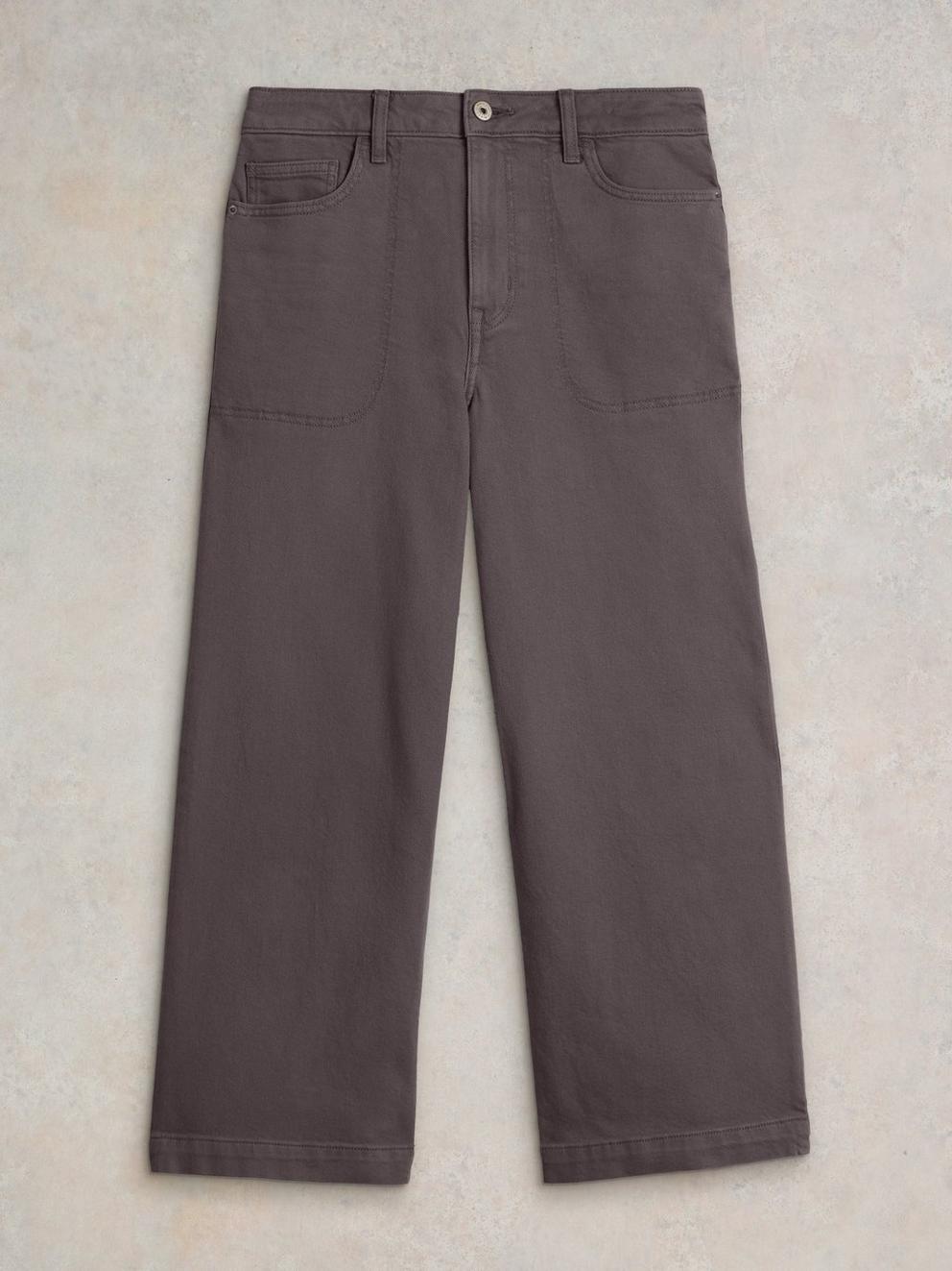 Tia Cropped Wide Leg Jean in DUS PURPLE - FLAT FRONT