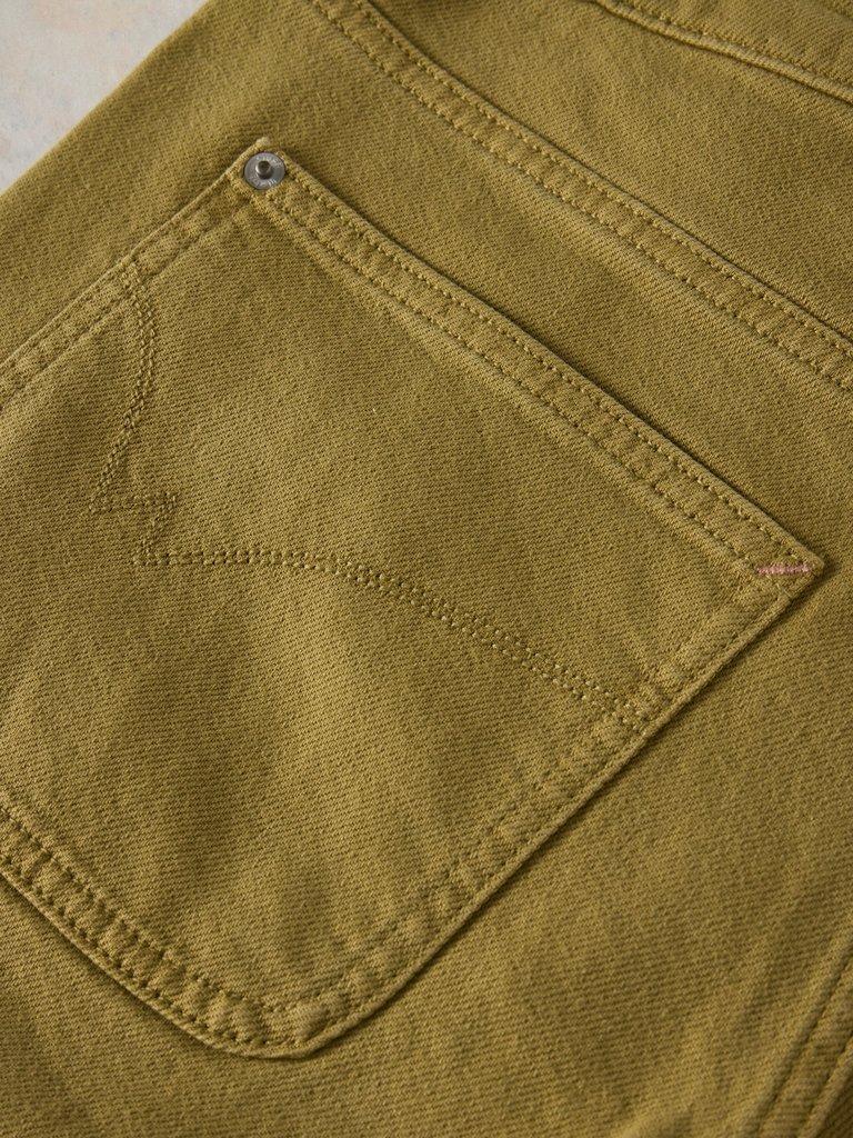 Tia Cropped Wide Leg Jean in KHAKI GRN - FLAT DETAIL