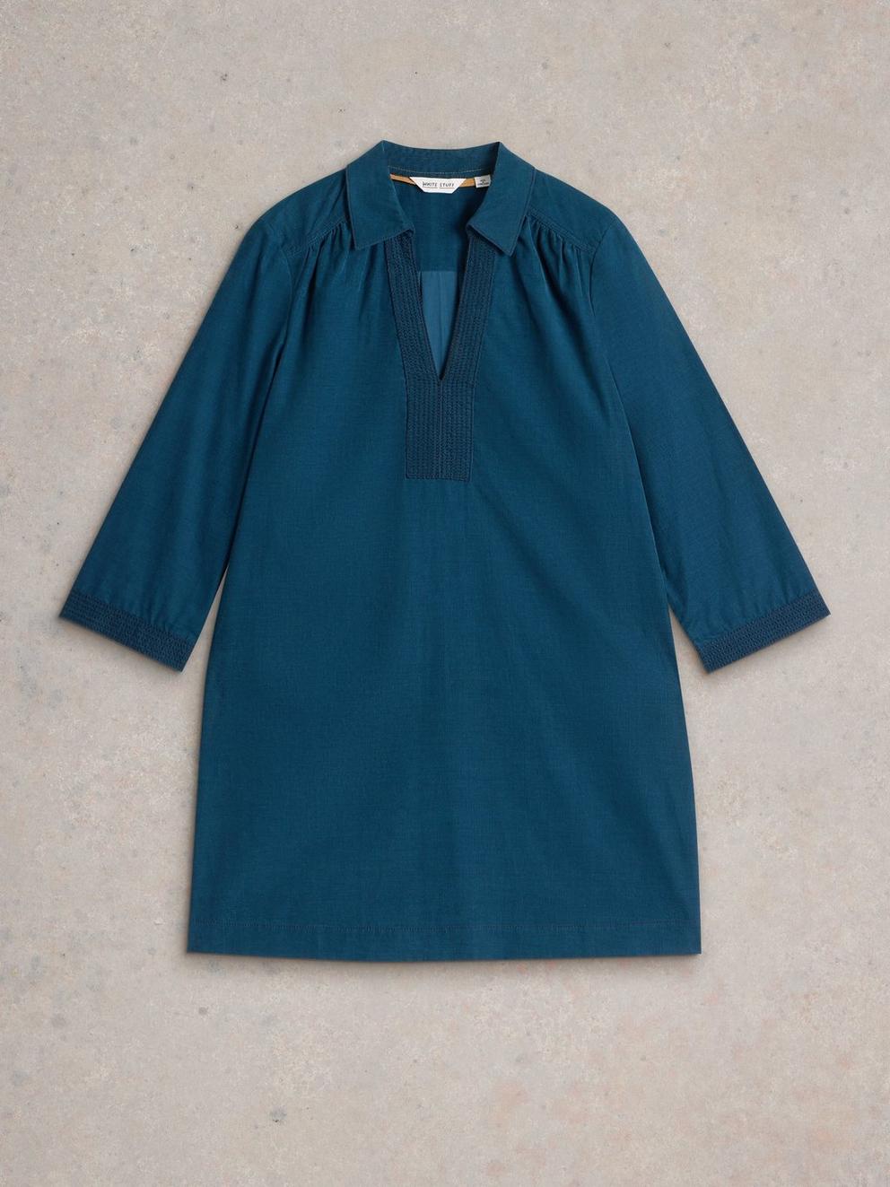 Blaire Cord Tunic in DK TEAL - FLAT FRONT