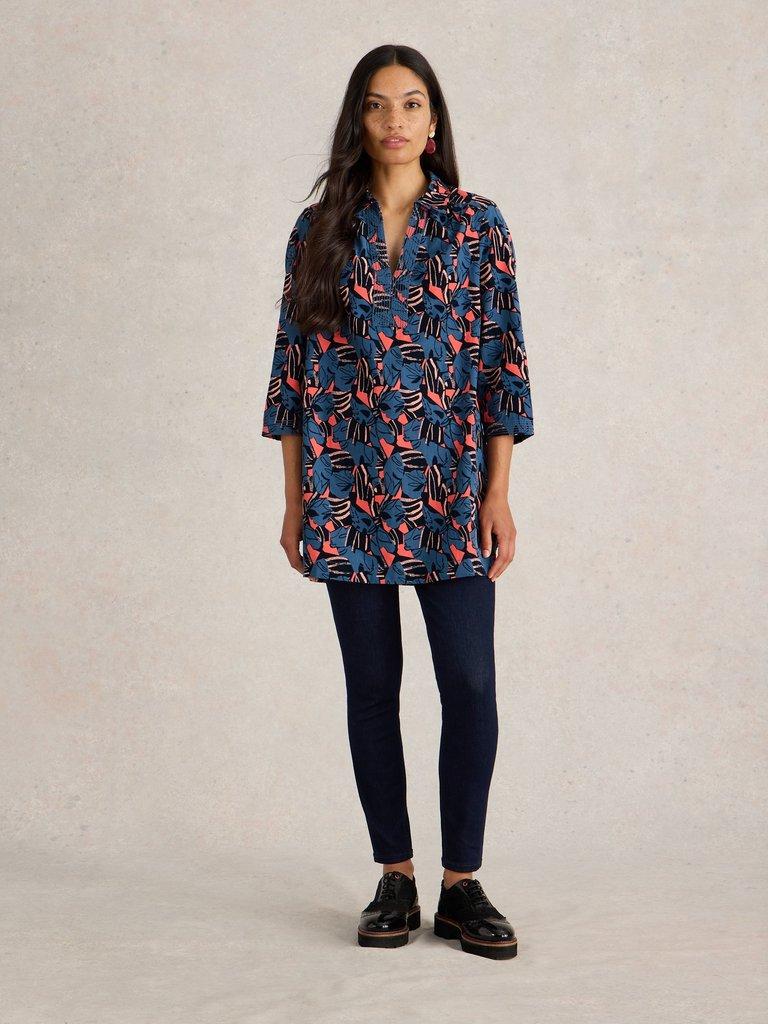 Blaire Cord Tunic in NAVY PR - MODEL FRONT