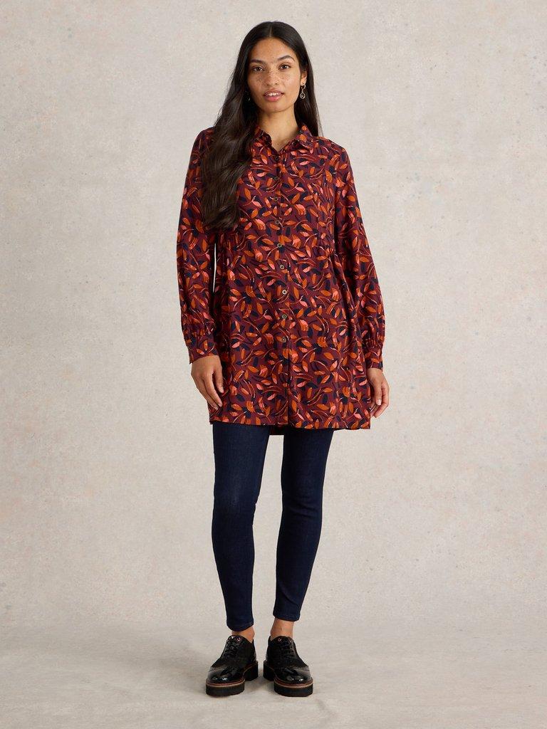 Farley Tunic in PLUM PR - MODEL FRONT